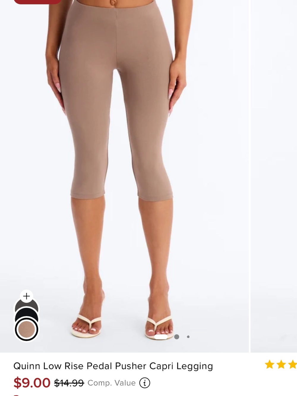 Quinn Low Rise Pedal Pusher Capri Legging - Taupe